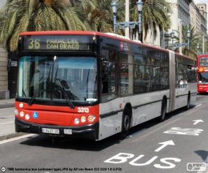 yapboz Barselona'nın kentsel otobüs